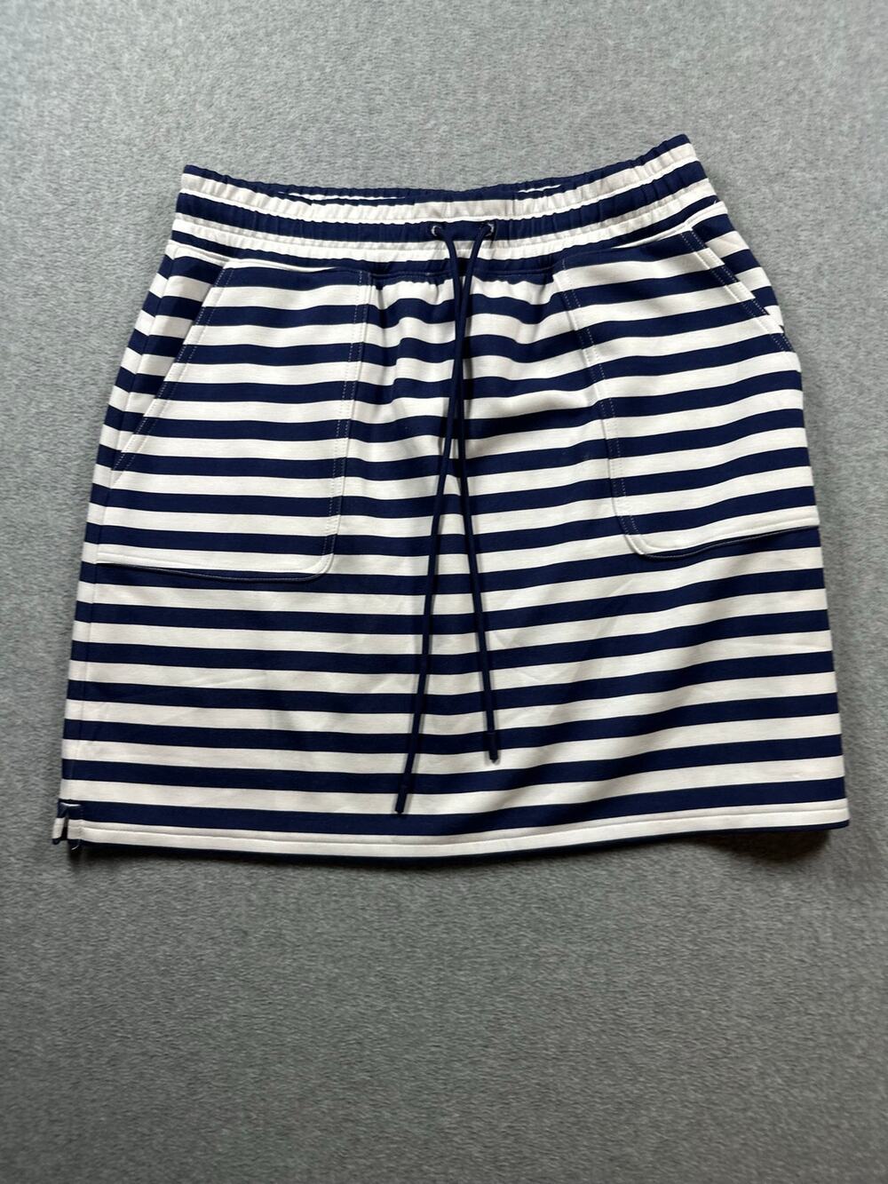 T by Talbots Capsules Skirt Women's Size XS Blue White Striped Drawstring Waist